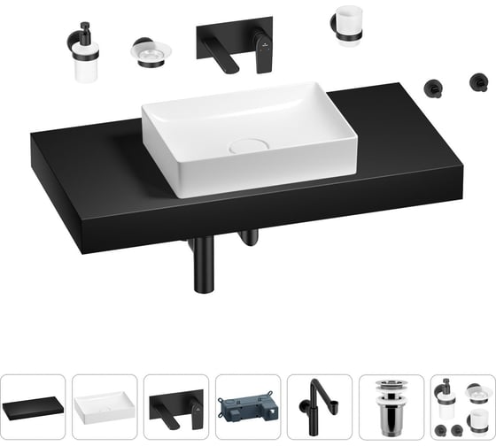 Комплект мебели для ванной комнаты с раковиной Wellsee Genuine Tree 201017422 1