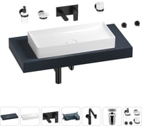 Комплект мебели для ванной комнаты с раковиной Wellsee Genuine Tree 201017702