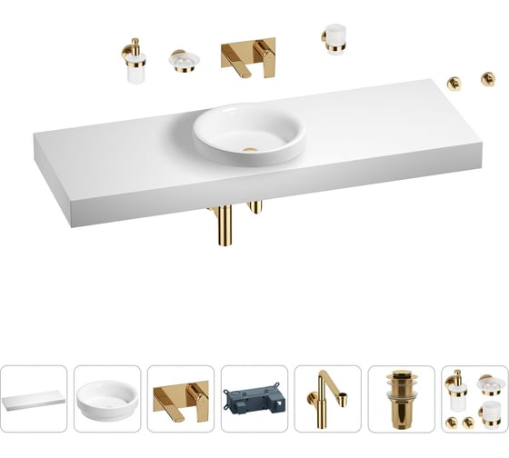 Комплект мебели для ванной комнаты Wellsee Genuine Tree с раковиной 201016083 1