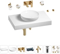 Комплект мебели для ванной комнаты Wellsee Genuine Tree с раковиной 201016203