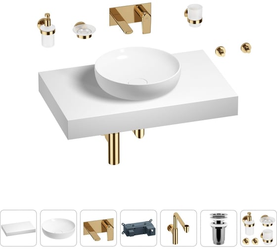 Комплект мебели для ванной комнаты Wellsee Genuine Tree с раковиной 201016203 1