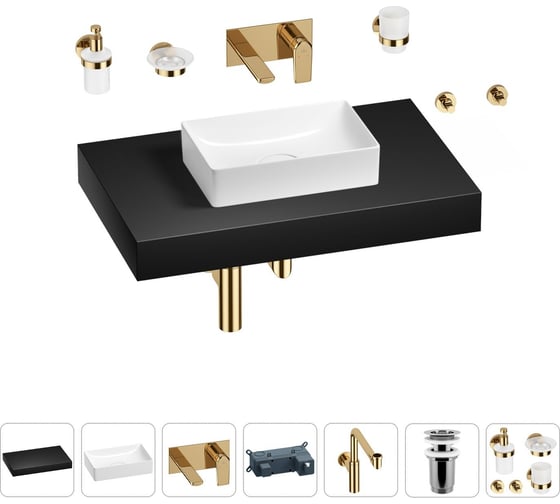 Комплект мебели для ванной комнаты с раковиной Wellsee Genuine Tree 201016913 1