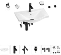 Раковина для ванной Wellsee Bisou в наборе 9 в 1 201007292