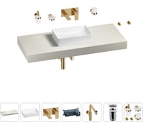 Комплект мебели для ванной комнаты с раковиной Wellsee Genuine Tree 201017018