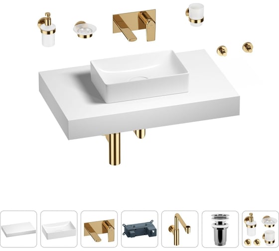 Комплект мебели для ванной комнаты с раковиной Wellsee Genuine Tree 201016898 1