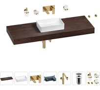 Комплект мебели для ванной комнаты с раковиной Wellsee Genuine Tree 201017153