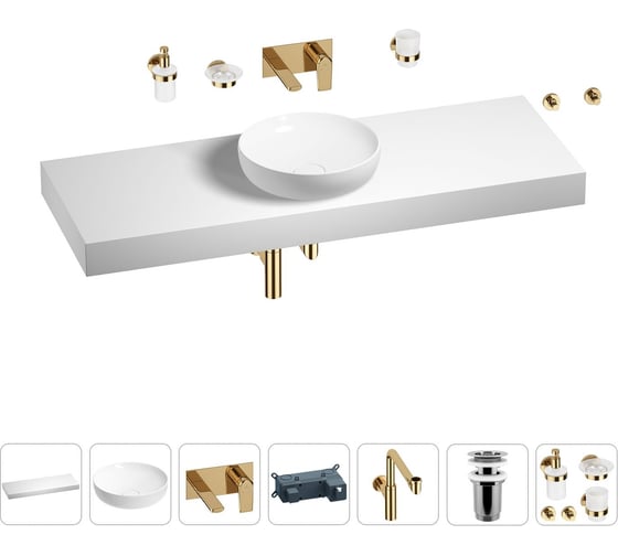 Комплект мебели для ванной комнаты Wellsee Genuine Tree с раковиной 201016563