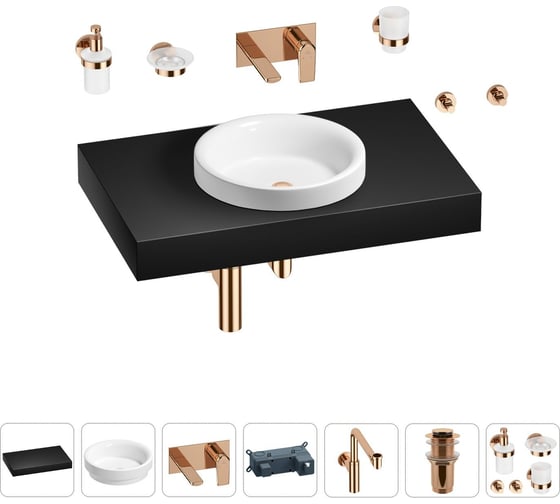 Комплект мебели для ванной комнаты с раковиной Wellsee Genuine Tree 201015744 1