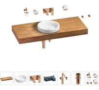 Комплект мебели для ванной комнаты Wellsee Genuine Tree с раковиной 201015924