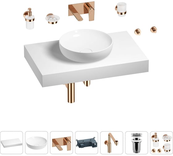 Комплект мебели для ванной комнаты Wellsee Genuine Tree с раковиной 201016204 1