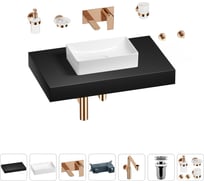 Комплект мебели для ванной комнаты с раковиной Wellsee Genuine Tree 201016914