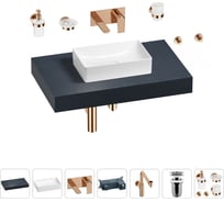 Комплект мебели для ванной комнаты с раковиной Wellsee Genuine Tree 201016854