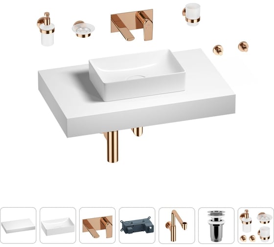 Комплект мебели для ванной комнаты с раковиной Wellsee Genuine Tree 201016899 1