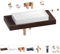 Комплект мебели для ванной комнаты с раковиной Wellsee Genuine Tree 201017744