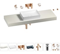 Комплект мебели для ванной комнаты с раковиной Wellsee Genuine Tree 201017564