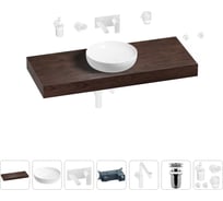 Комплект мебели для ванной комнаты с раковиной Wellsee Genuine Tree 201016425