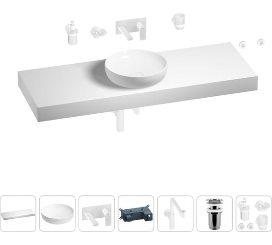 Комплект мебели для ванной комнаты Wellsee Genuine Tree с раковиной 201016565 1