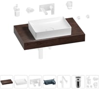 Комплект мебели для ванной комнаты с раковиной Wellsee Genuine Tree 201017265