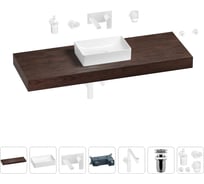 Комплект мебели для ванной комнаты с раковиной Wellsee Genuine Tree 201017155