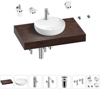 Комплект мебели для ванной комнаты с раковиной Wellsee Genuine Tree 201016626