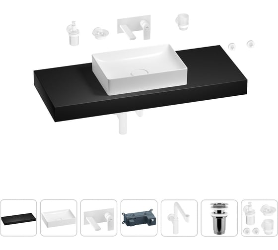 Комплект мебели для ванной комнаты с раковиной Wellsee Genuine Tree 201017545 1