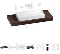 Комплект мебели для ванной комнаты с раковиной Wellsee Genuine Tree 201017865