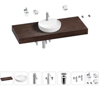 Комплект мебели для ванной комнаты с раковиной Wellsee Genuine Tree 201016746
