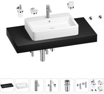 Комплект мебели для ванной комнаты с раковиной Wellsee Genuine Tree 201018146