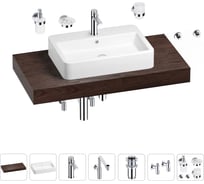 Комплект мебели для ванной комнаты с раковиной Wellsee Genuine Tree 201018126