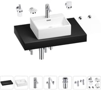 Комплект мебели для ванной комнаты с раковиной Wellsee Genuine Tree 201018326