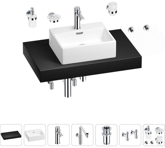 Комплект мебели для ванной комнаты с раковиной Wellsee Genuine Tree 201018326 1