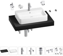 Комплект мебели для ванной комнаты с раковиной Wellsee Genuine Tree 201018086