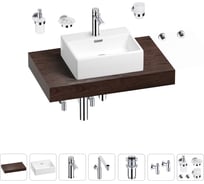 Комплект мебели для ванной комнаты с раковиной Wellsee Genuine Tree 201018306