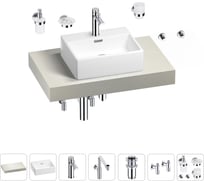 Комплект мебели для ванной комнаты с раковиной Wellsee Genuine Tree 201018276