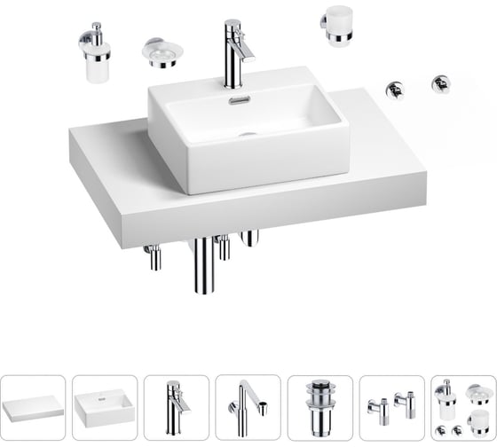 Комплект мебели для ванной комнаты Wellsee Genuine Tree с раковиной 201018316 1