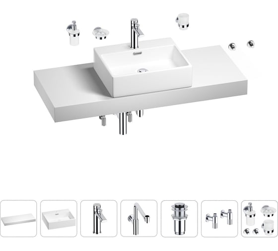 Комплект мебели для ванной комнаты Wellsee Genuine Tree с раковиной 201018676 1