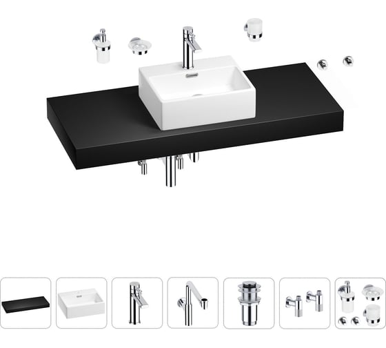 Комплект мебели для ванной комнаты Wellsee Genuine Tree с раковиной 201018446 1