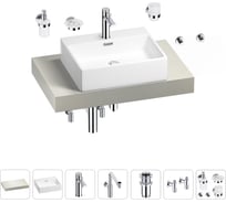 Комплект мебели для ванной комнаты с раковиной Wellsee Genuine Tree 201018516