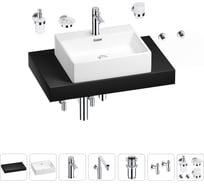 Комплект мебели для ванной комнаты с раковиной Wellsee Genuine Tree 201018566