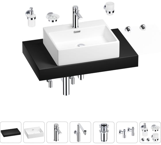 Комплект мебели для ванной комнаты с раковиной Wellsee Genuine Tree 201018566 1