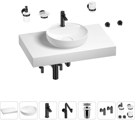 Комплект мебели для ванной комнаты с раковиной Wellsee Genuine Tree 201016637 1