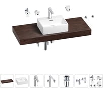 Комплект мебели для ванной комнаты с раковиной Wellsee Genuine Tree 201018426