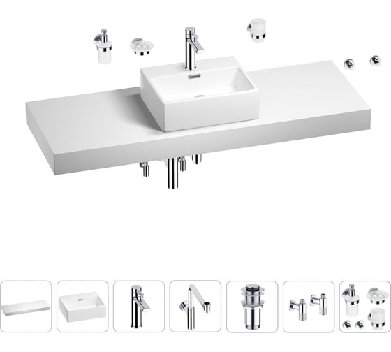 Комплект мебели для ванной комнаты Wellsee Genuine Tree с раковиной 201018496 1