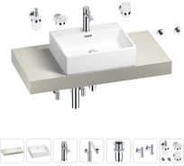 Комплект мебели для ванной комнаты с раковиной Wellsee Genuine Tree 201018576