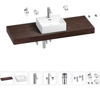 Комплект мебели для ванной комнаты с раковиной Wellsee Genuine Tree 201018486