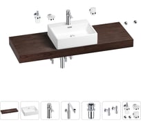 Комплект мебели для ванной комнаты с раковиной Wellsee Genuine Tree 201018726