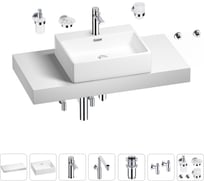 Комплект мебели для ванной комнаты с раковиной Wellsee Genuine Tree 201018616