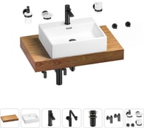 Комплект мебели для ванной комнаты Wellsee Genuine Tree с раковиной 201018537