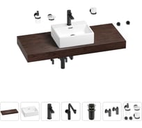 Комплект мебели для ванной комнаты с раковиной Wellsee Genuine Tree 201018427