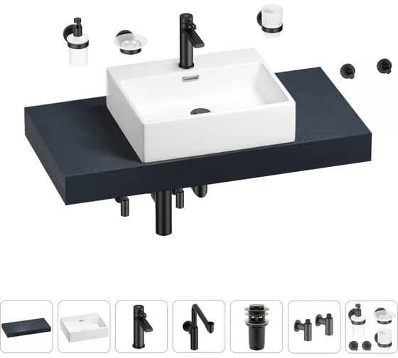 Комплект мебели для ванной комнаты с раковиной Wellsee Genuine Tree 201018587 1